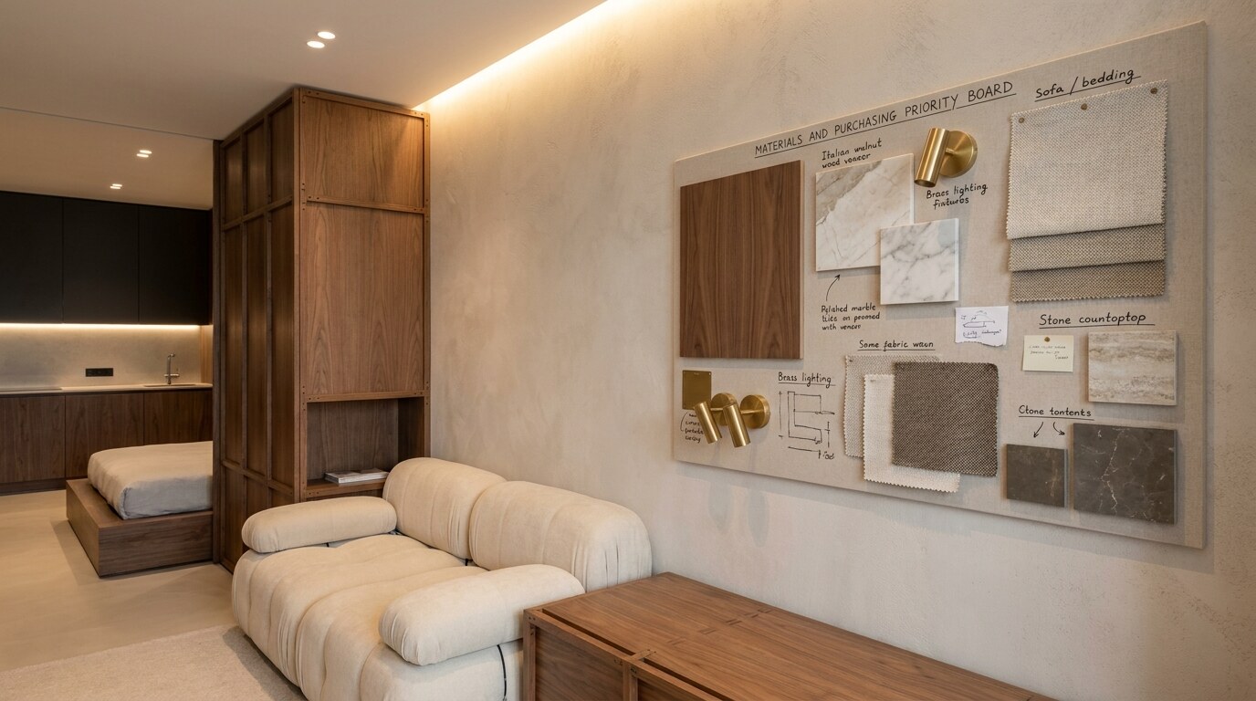 Итальянская мебель в квартире 70 м²: что покупать первым, а что можно не покупать вообще: спецификация материалов и света